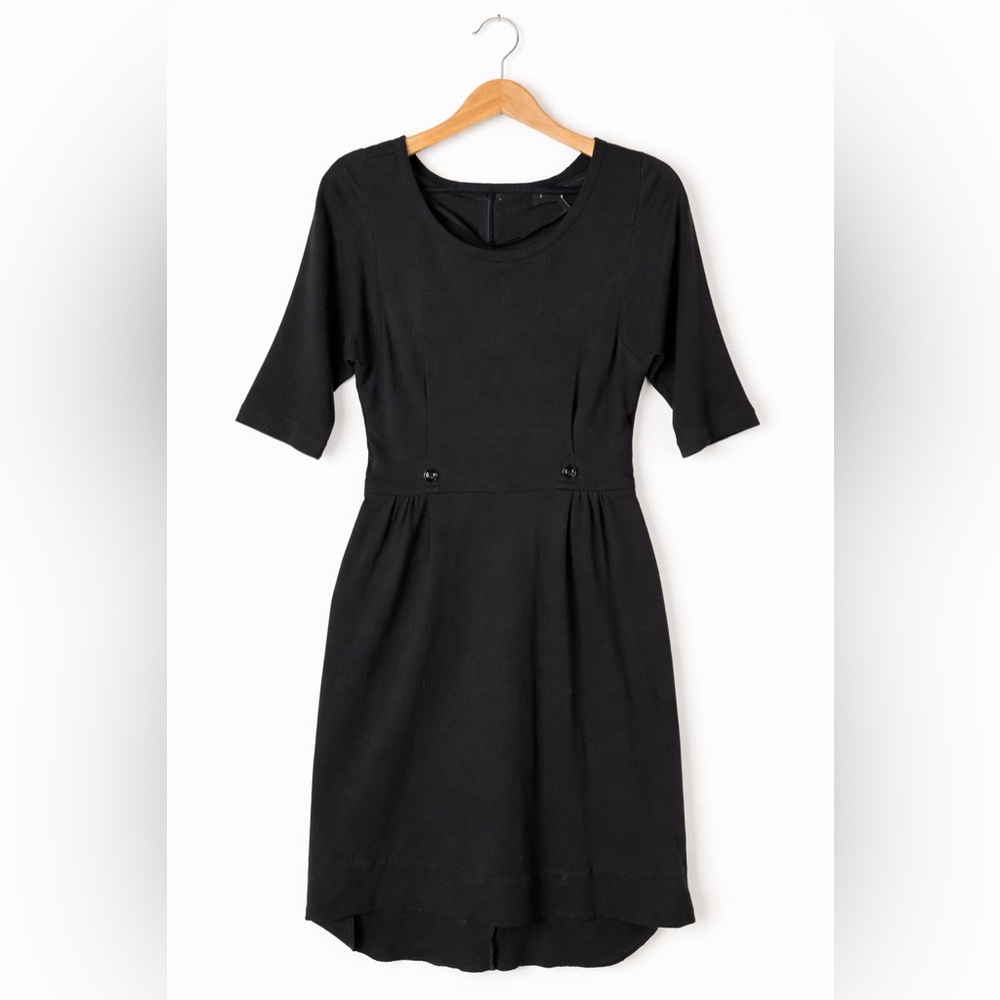 Marc by Marc Jacobs Black Fit Flare Dress M Designer Career Quiet Luxury Midi
